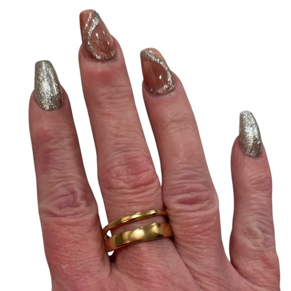 Jewelry - Stainless Steel Adjustable Open Spaced Ring. New